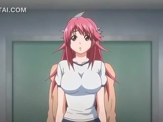 Ροζ μαλλιά κινούμενο σχέδιο seductress μουνί πατήσαμε κατά ο