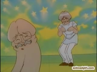 Μεγάλος boob ιάπωνες manga λουρί επί τρίο εκλεκτοί γαμήσι