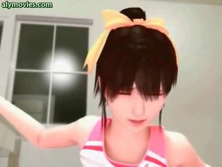 Asian animated feature riding a prick