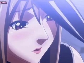 Anime harlot playing with big prick
