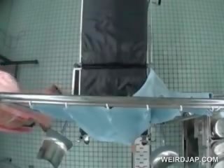 Terrific Asian Getting Pussy Checked At The healer Squirts