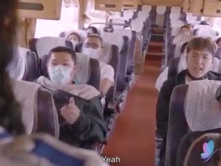 Porn tour bus with Busty Asian streetwalker Original Chinese AV adult video with English Sub