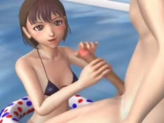 3D Asian sweetheart gets Fucked by the Pool Side: Free dirty movie 89