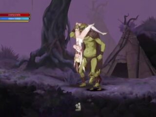 Ritual Summons &vert; Stage 1 &vert; pretty angelic schoolgirl with powers gets her pussy fucked by a priest and goblins with big cock and also the goblin leader who cums everywhere &vert; Hentai Games Gameplay P1